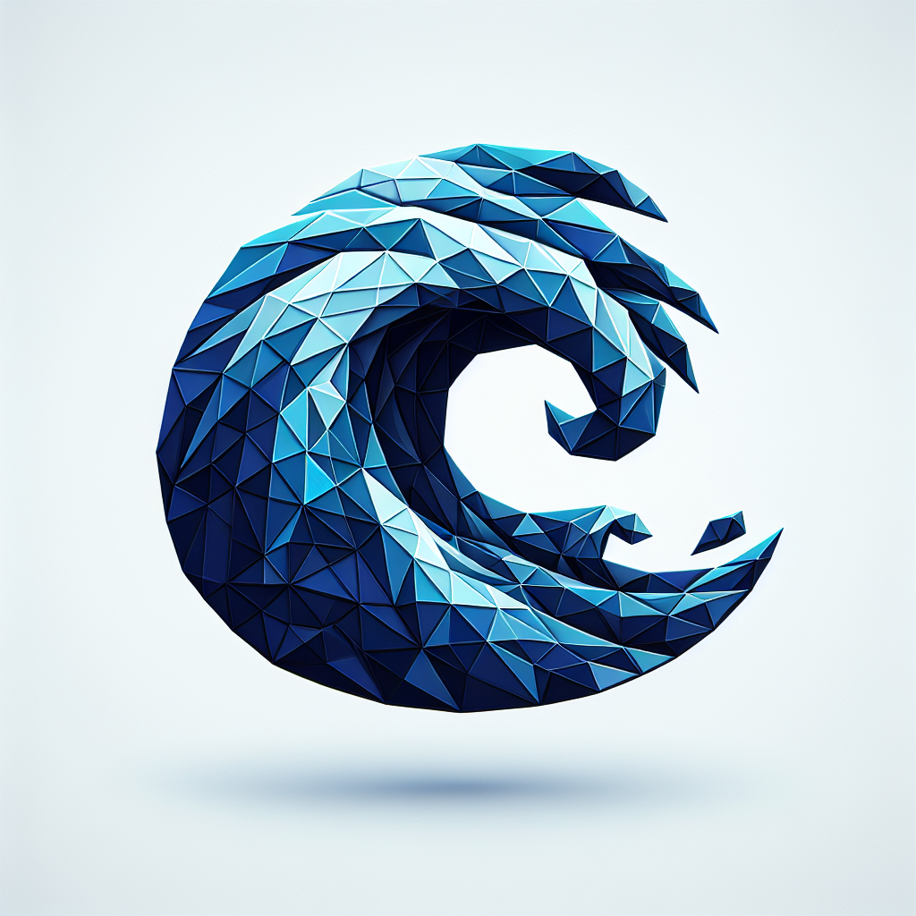 Polygonal "waves flowing" Icon Design