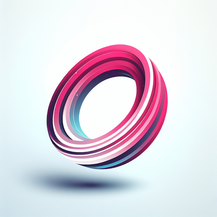 The Text 'cdr'  In Deep Pink Wit An Unconnected Ring Orbiting The Text In Pink And White Transition