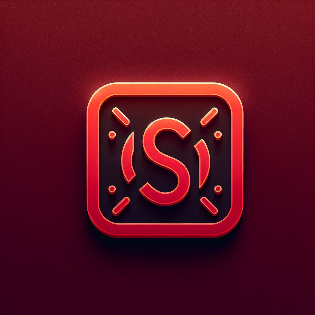 Modern "A fun, warm icon for a photographic app called Snapbang. Include the initial S and an exclamation mark" Icon Design