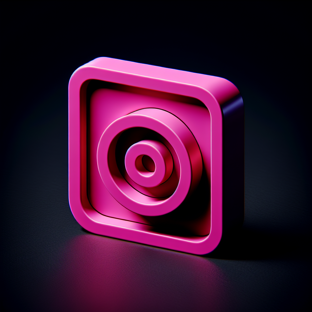 3D "Bright pink on black background" Icon Design