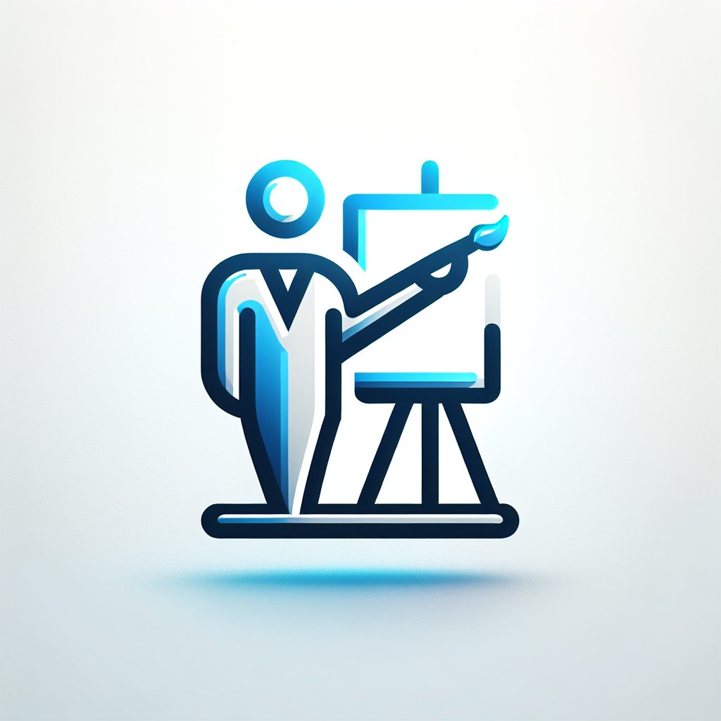 Modern "A teacher doing an art demonstration" Icon Design