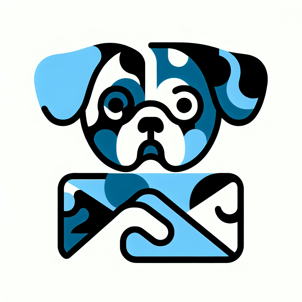 Abstract "pug face holding email" Icon Design