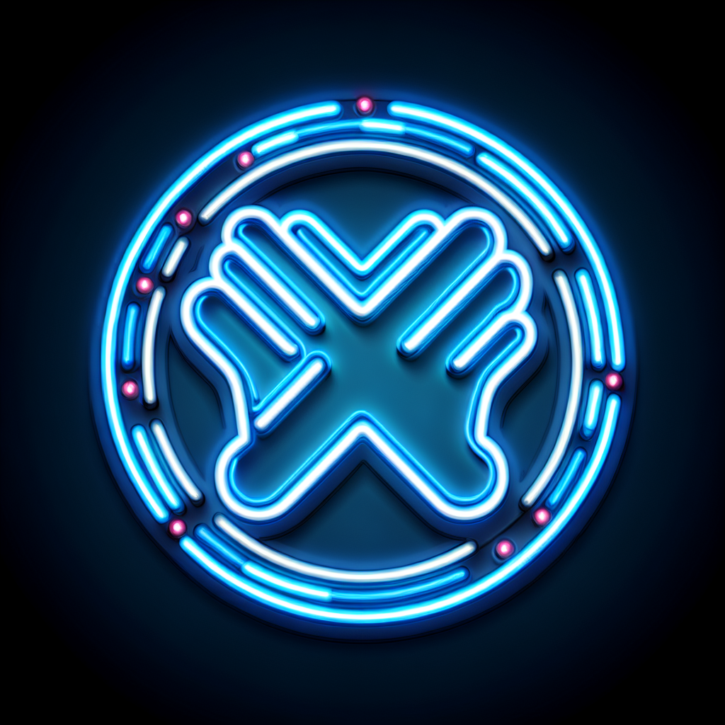 Neon "crossed arm stop" Icon Design