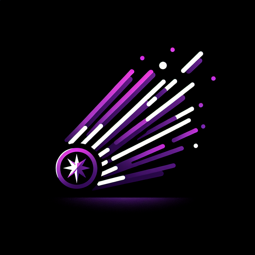 Beam Ray Purple Icon With Flash Explosion