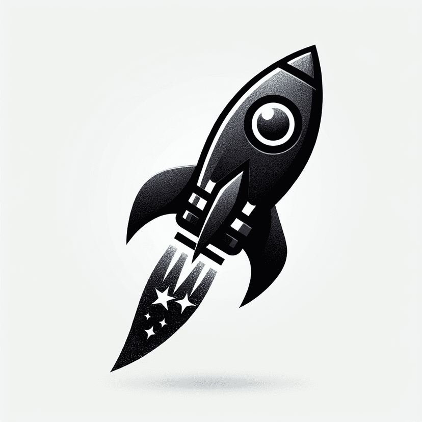 A Black And White Rocket Shotting To The Space With High Speed And Has Ai Technology