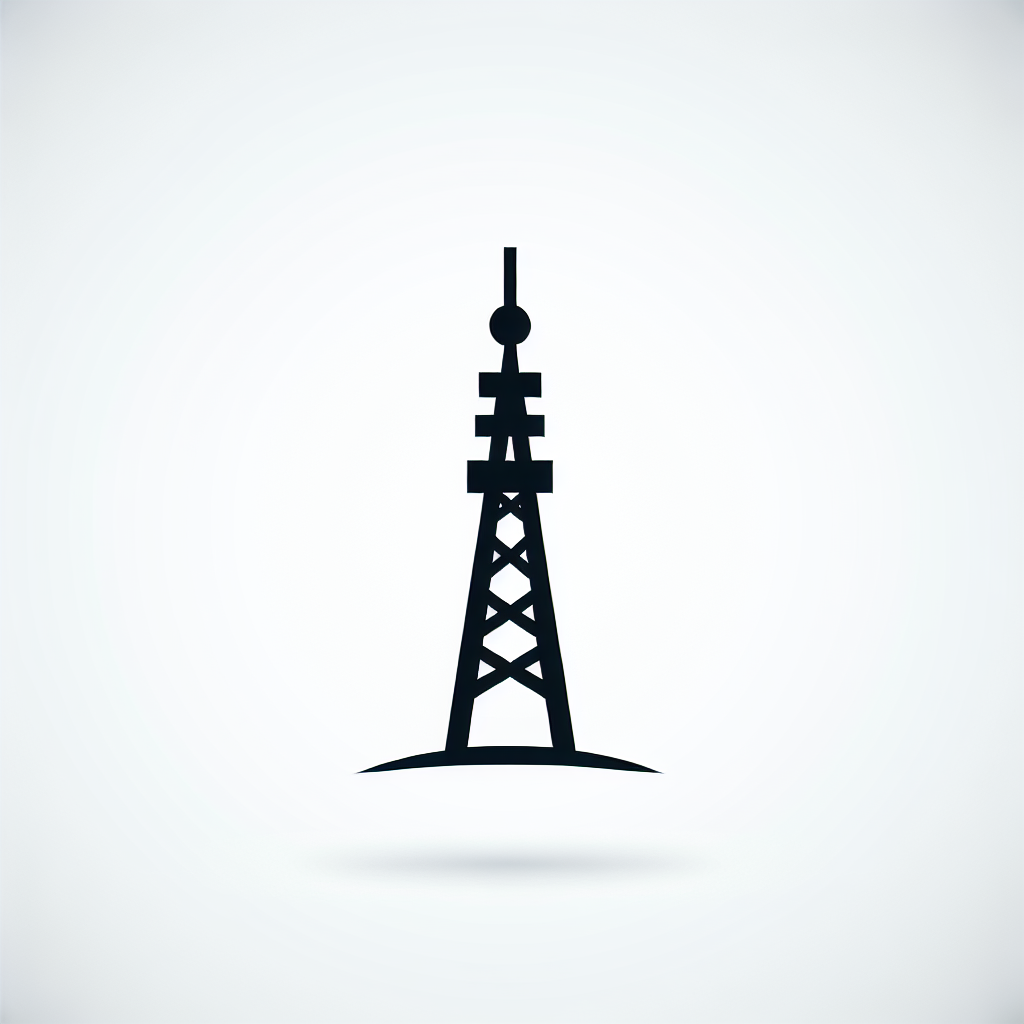 Minimalistic "telecom tower" Icon Design