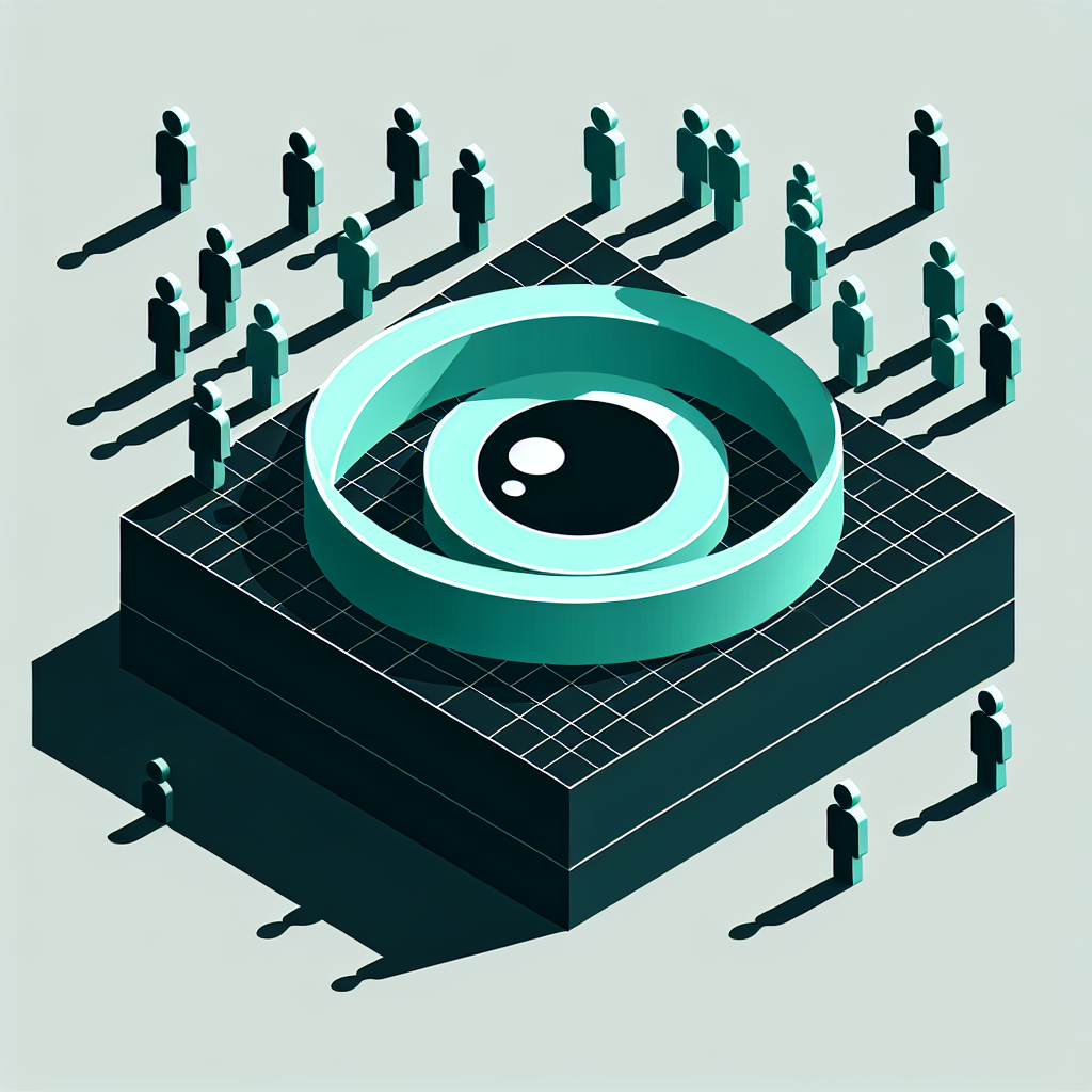 Isometric "eye looking people from sky" Icon Design