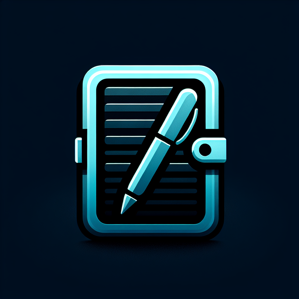 Modern "notebook with pen" Icon Design