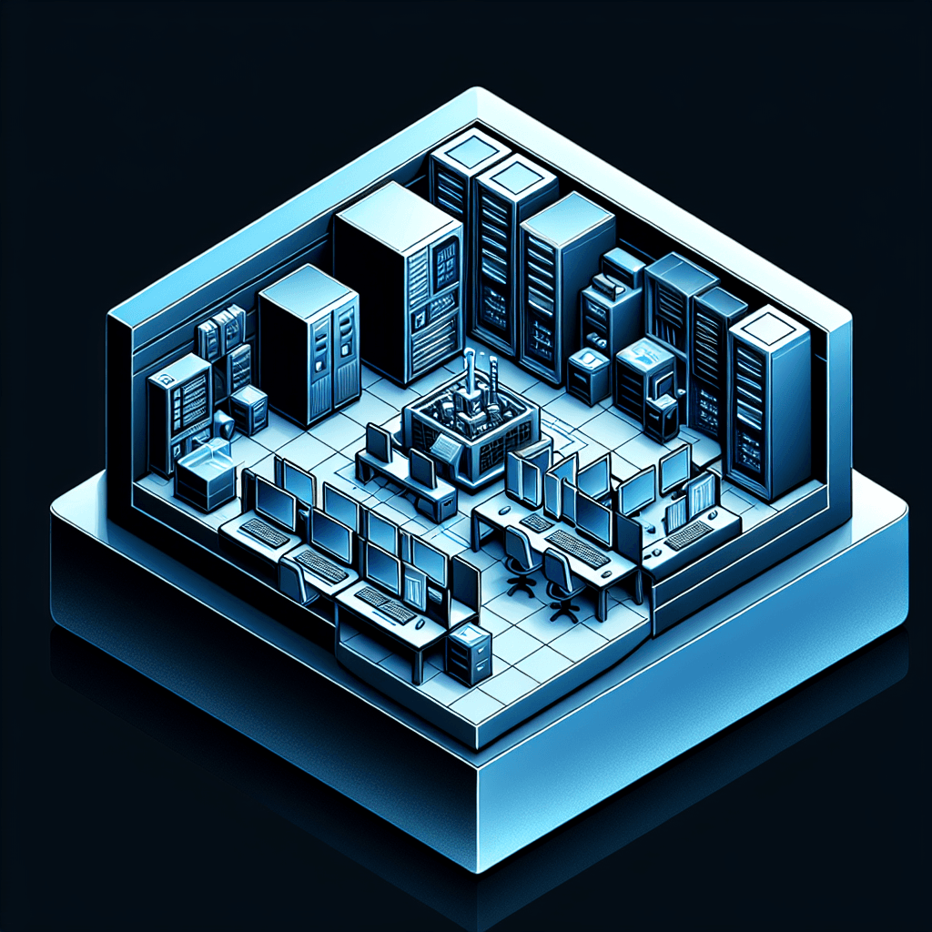 Isometric "computer laboratory" Icon Design