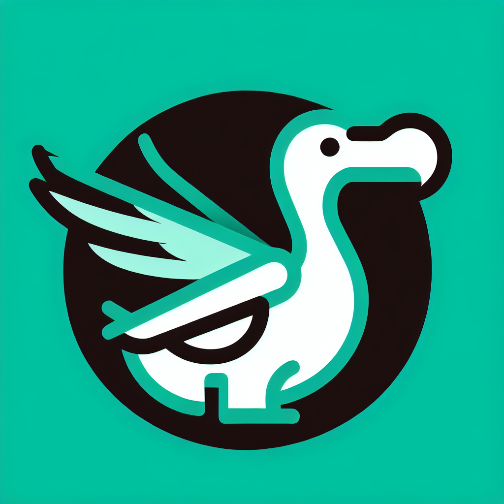 Modern "A dodo with aircraft wings" Icon Design