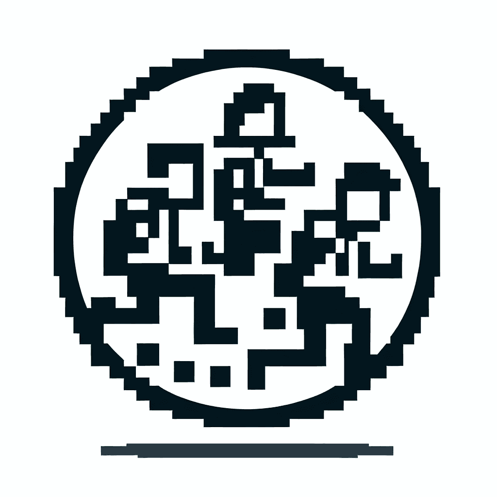 Pixelated "School kids playing" Icon Design